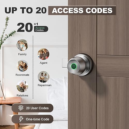 HEI LIANG Fingerprint Smart Door Knob - App Controlled