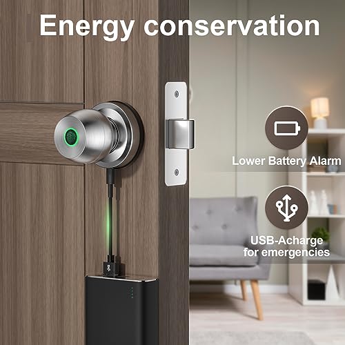HEI LIANG Fingerprint Smart Door Knob - App Controlled