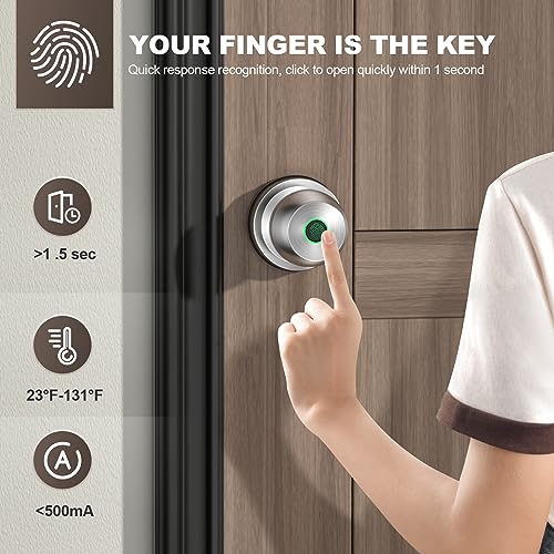 HEI LIANG Fingerprint Smart Door Knob - App Controlled