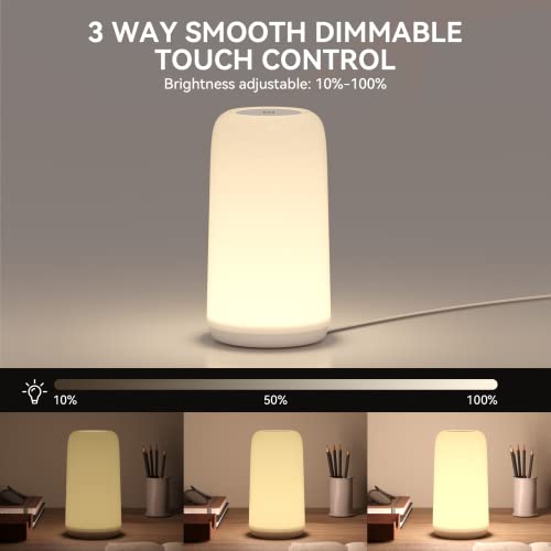 ROOTRO Touch Bedside Lamp with RGB Mode
