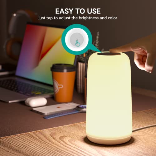 ROOTRO Touch Bedside Lamp with RGB Mode