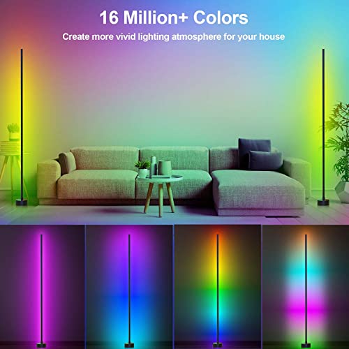 Miortior Smart RGB LED Corner Floor Lamp