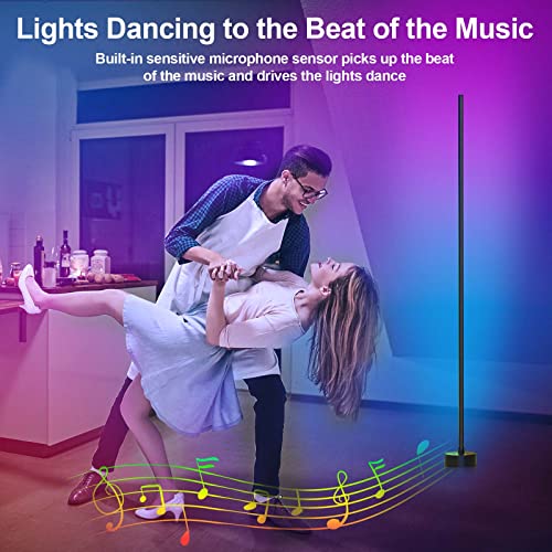Miortior Smart RGB LED Corner Floor Lamp