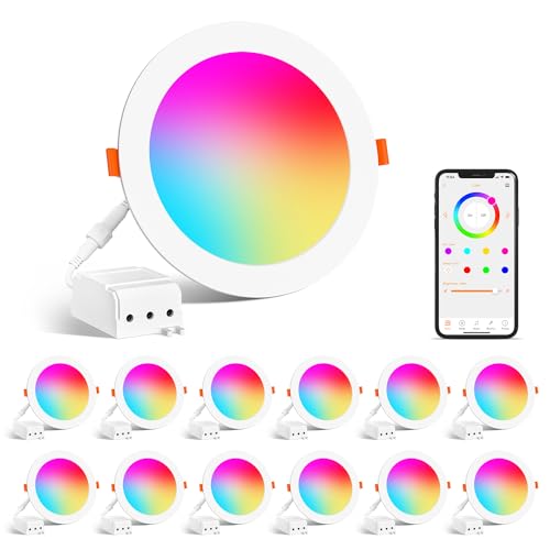 12-Pack Smart Color Changing 4" LED Downlights (Alexa Compatible)