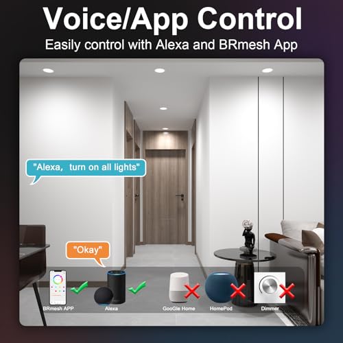 Smart LED Recessed Ceiling Light with RGB Dimmable