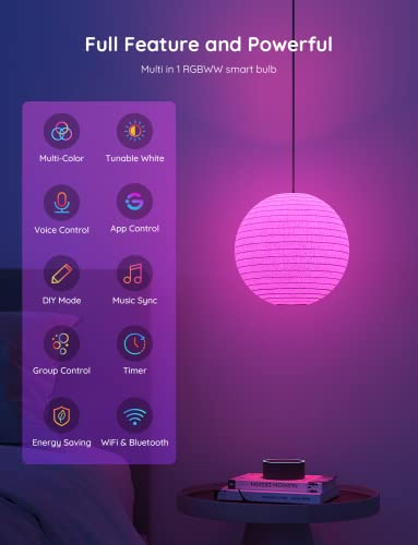 Smart Color-Changing Light Bulbs, Music Sync, 16M Colors