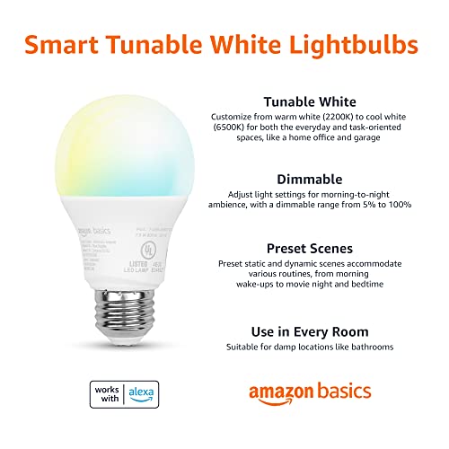 Smart LED Light Bulb Works with Alexa, Tunable White