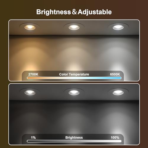 Fitop 4 Pack Smart Recessed Lighting Fixtures with Junction Box