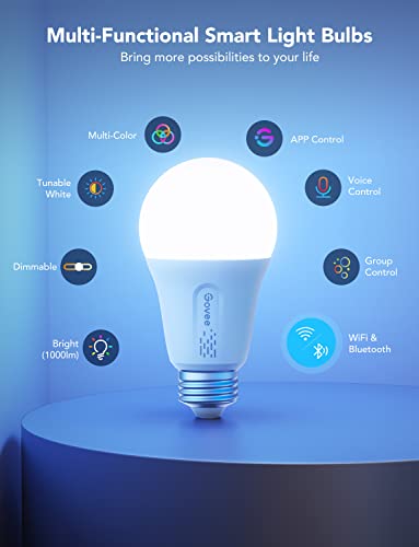 Govee Smart Color Changing LED Light Bulbs, 2 Pack