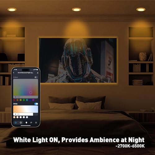 Smart RGB Color Changing Recessed Lights - 6 Pack