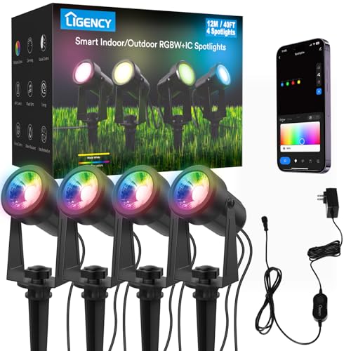 Ligency Smart RGBW Landscape Lighting for Garden Pathway