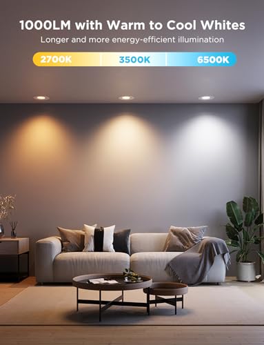 Smart Wi-Fi Bluetooth 6" Recessed Lights, RGBWW, 4 Pack