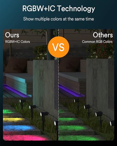 Ligency Smart RGBW Landscape Lighting for Garden Pathway