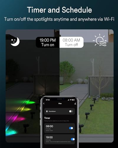 Ligency Smart RGBW Landscape Lighting for Garden Pathway