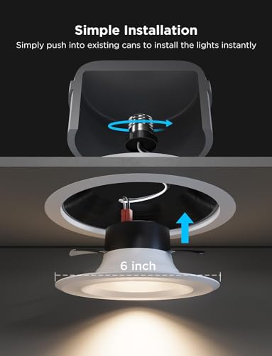 Smart Wi-Fi Bluetooth 6" Recessed Lights, RGBWW, 4 Pack