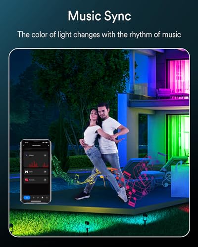 Ligency Smart RGBW Landscape Lighting for Garden Pathway