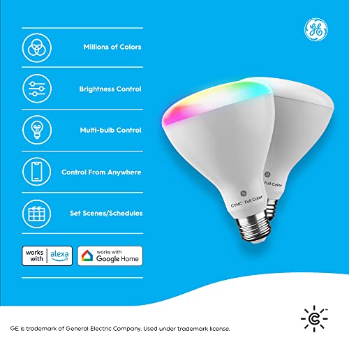 GE CYNC Color Changing Smart LED Floodlight Bulbs