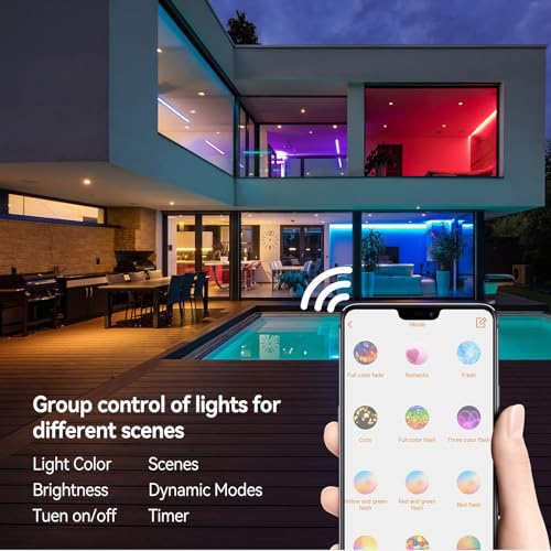 Smart 6" RGBW Dimmable Recessed Lights with APP