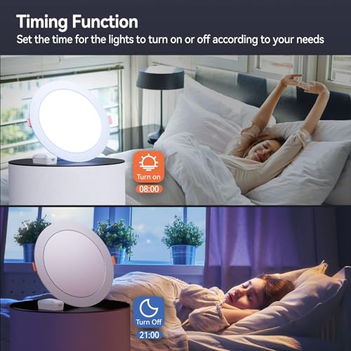 Smart 6" RGBW Dimmable Recessed Lights with APP