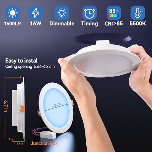 Smart 6" RGBW Dimmable Recessed Lights with APP