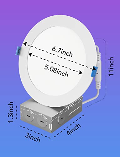6" Smart RGBWW LED Downlight, 65 Scene Mode