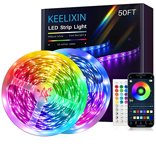 Colorful 50ft LED Lights for Bedroom, Smart Control