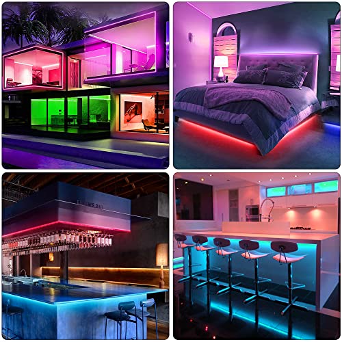 Colorful 50ft LED Lights for Bedroom, Smart Control
