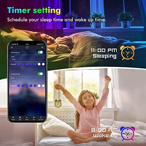 Colorful 50ft LED Lights for Bedroom, Smart Control