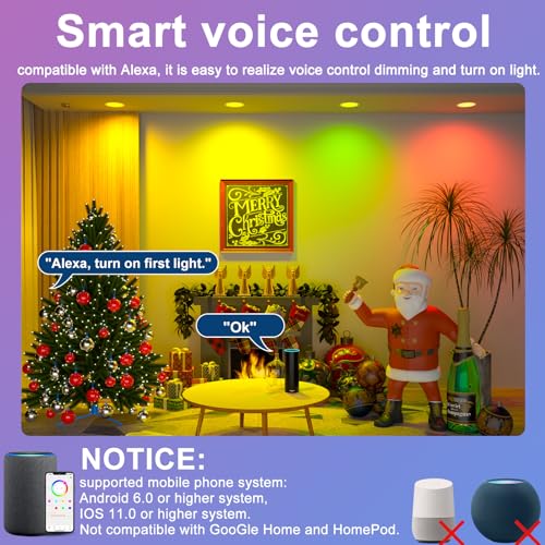 6 Inch Color Changing LED Downlights - Alexa Compatible