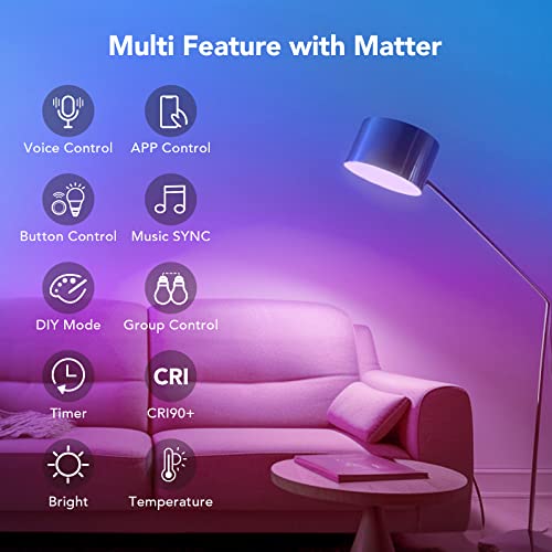 OREiN Matter Smart Light Bulbs - Color Changing Bulbs