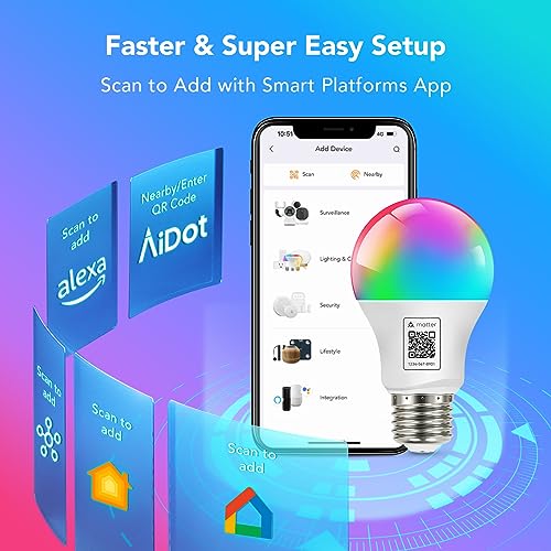 OREiN Matter Smart Light Bulbs - Color Changing Bulbs