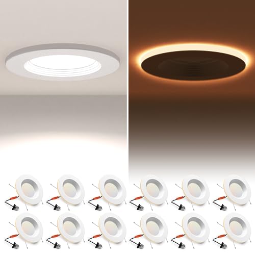 12 Pack Dimmable LED Can Lights with Night Light
