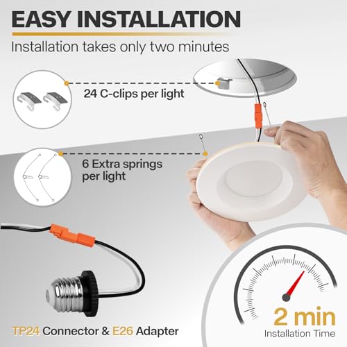 12 Pack Dimmable LED Can Lights with Night Light