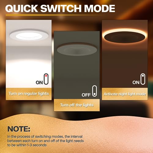12 Pack Dimmable LED Can Lights with Night Light