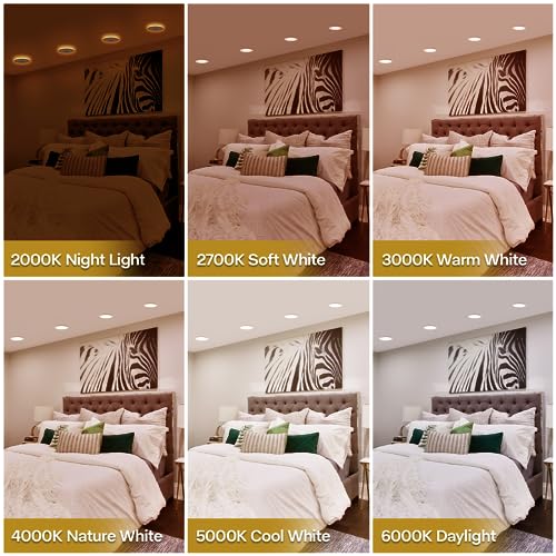 12 Pack Dimmable LED Can Lights with Night Light