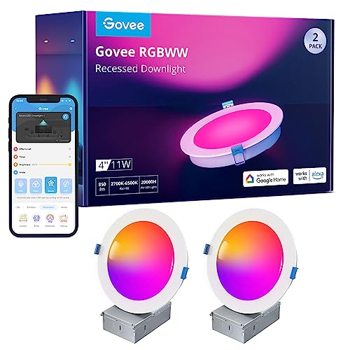 Smart RGBWW LED Downlights, Work with Alexa & Google