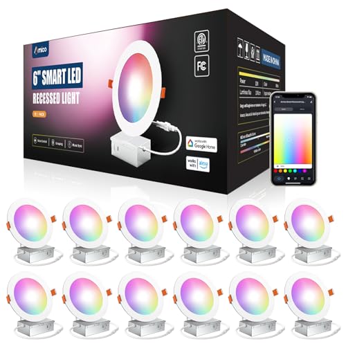 Amico 6 Inch Smart LED Recessed Lighting 12-Pack