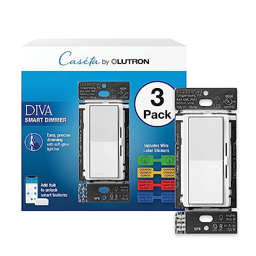 Lutron Caseta Smart Dimmer Switch | White | 3-Pack