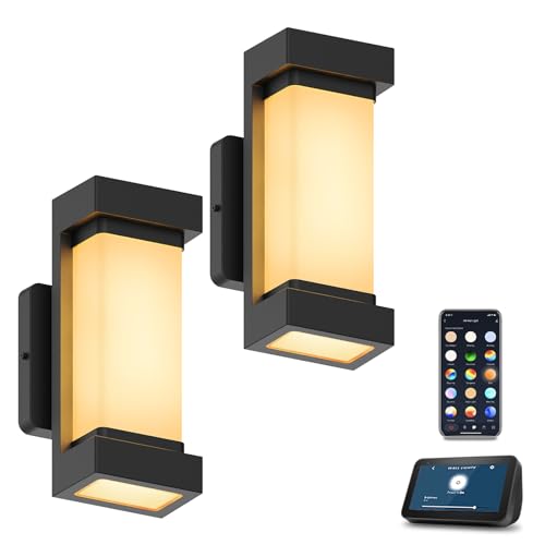 Smart RGBCW Outdoor Wall Lights with Alexa Control