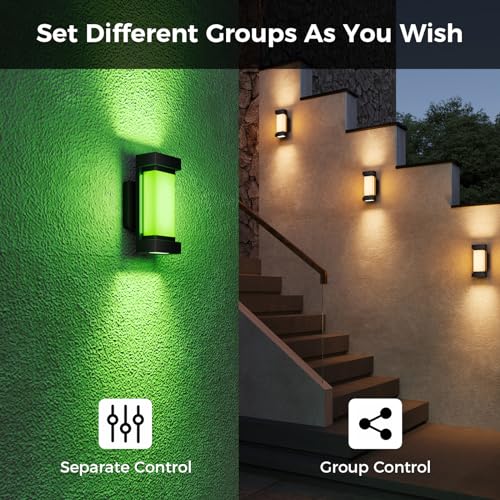 Smart RGBCW Outdoor Wall Lights with Alexa Control