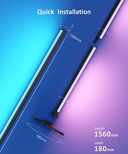 GonHui Smart LED Corner Floor Lamp, Color-Changing Ambiance