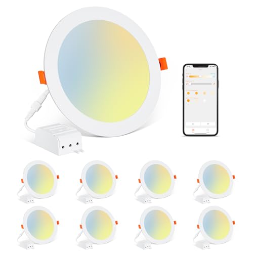 ChangM 8-Pack Smart LED Recessed Lighting, Alexa Compatible