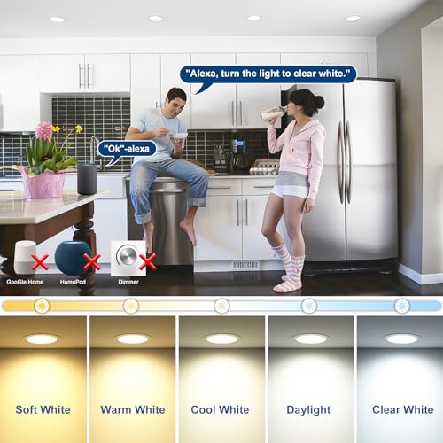 ChangM 8-Pack Smart LED Recessed Lighting, Alexa Compatible