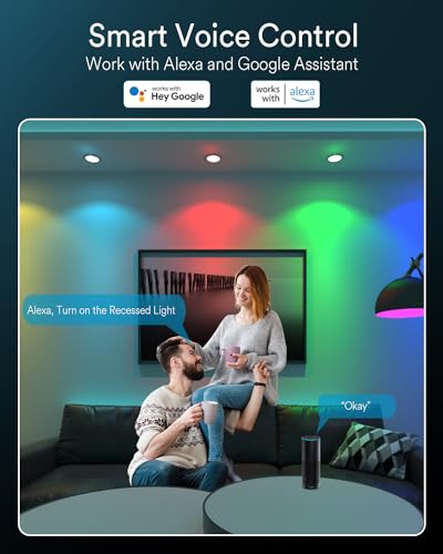 Ligency Smart 6" Recessed Lighting: Alexa Compatible RGBCW