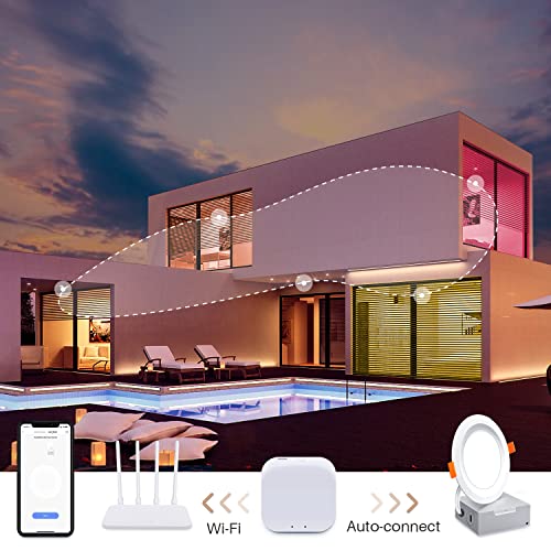 Peteme Smart RGBW Recessed Lights, 4 Inch, 12 Pack
