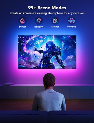 RGBIC TV Backlight for 55-65 inch TVs, Smart