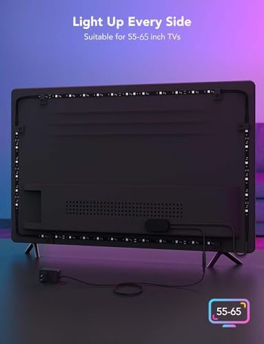 RGBIC TV Backlight for 55-65 inch TVs, Smart