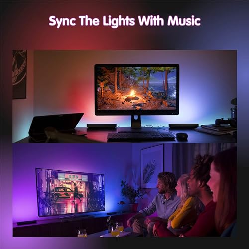Color-changing Smart LED Light Bars with Music Sync & Voice Control