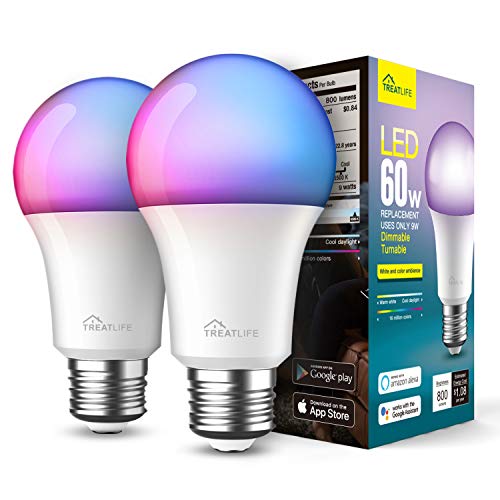 Music Sync Color Changing Smart Light Bulbs 2-Pack