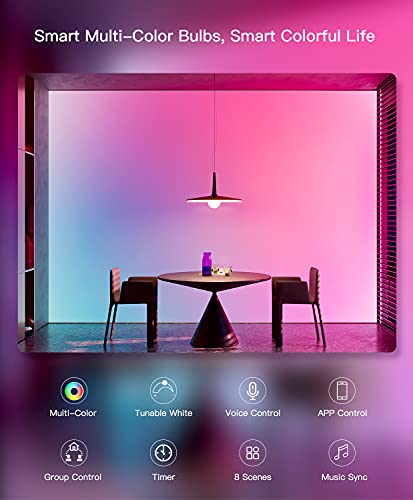 Music Sync Color Changing Smart Light Bulbs 2-Pack